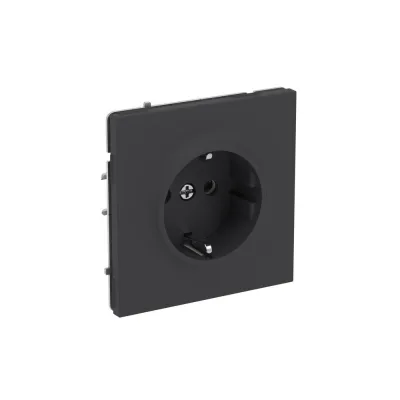 Розетка DKC Kant встраиваемая черный уголь с заземлением (7012033DIY)