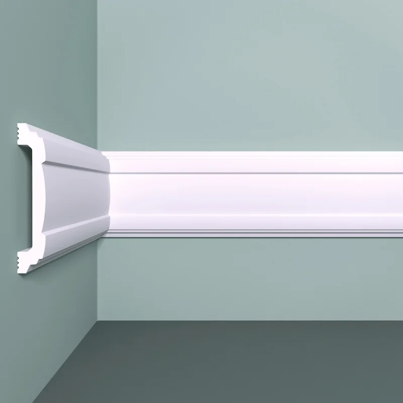 Молдинг из экополимера ударопрочный 80х15х2000 мм под покраску Bello Deco XPS M 8 белый