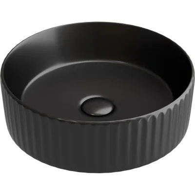 Накладная чаша умывальник Ceramicanova Element круглая (цвет черный матовый) 360_360_115мм CN6057MB