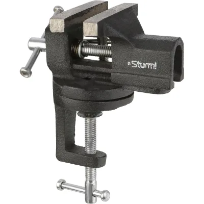 Тиски мини Sturm 70мм, поворотные, на струбцине 1075-12-070