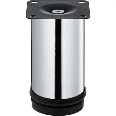 Ножка Tech-Krep металл.круглая, регулир, D50х100 мм, хром (4шт) - пакет /Zitar 155968