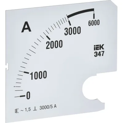 Шкала сменная для амперметра IEK э47 3000/5а-1,5 96x96мм IPA20D-SC-3000