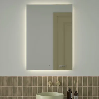 Зеркало с фацетом и LED-подсветкой DEFESTO 32W (70x100 cm) (ИК - выключатель) (Нейтральный белый свет) GLOW DF 2509R