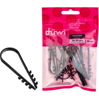 Дюбель-хомут duwi ДХК 19-25 круглый, черный, 10 шт. 23517 4