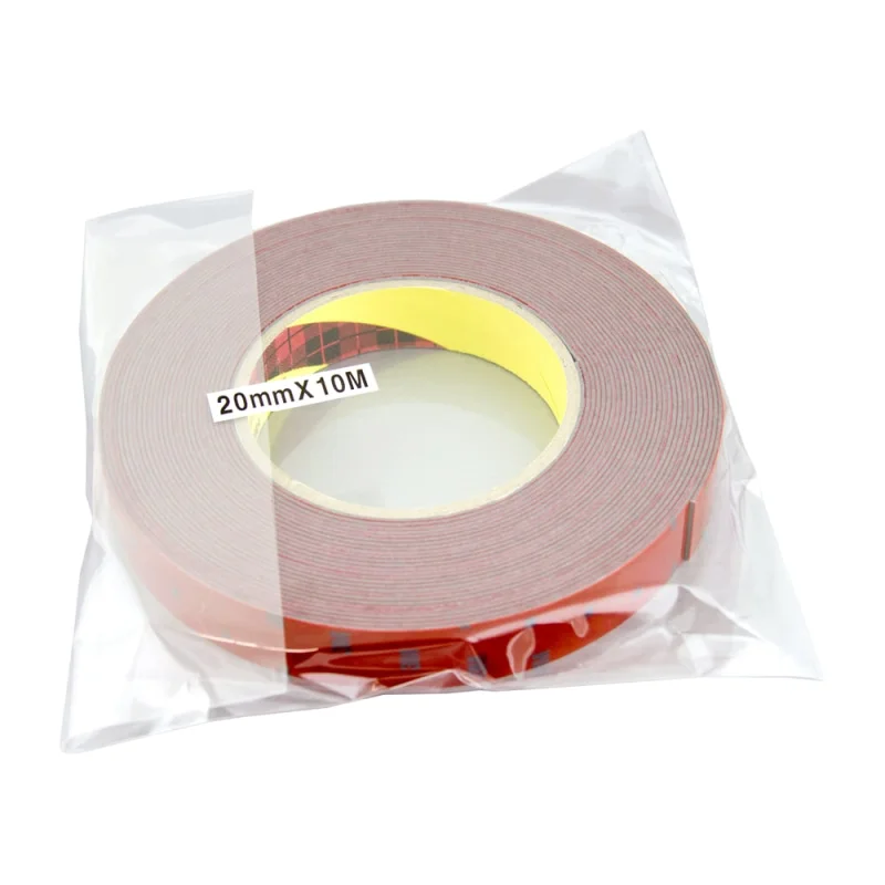 Оригинальный серый двусторонний скотч MTF Light 3M TAPE(ACRYL) 20мм х 10м красная подложка 3M20X1000R
