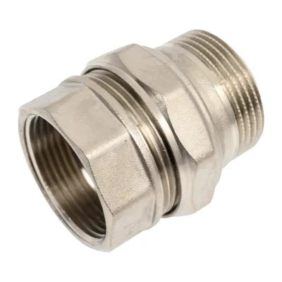 Сгон разъемный LD PRIDE Pride (американка) DN32 (1 1/4") ВР/НР латунь никель с биркой LD.67.530.32