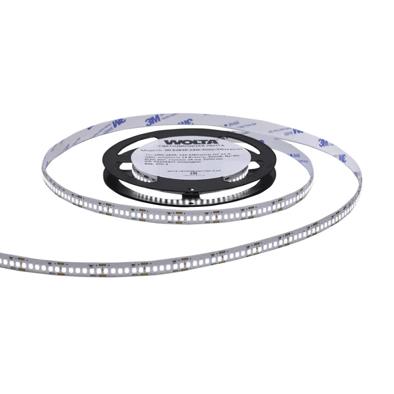 Лента светодиодная Wolta 6500К 24 Вт/м 24 В IP20 5 м (WLS2835-24W/6500/24H240-01)
