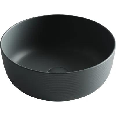 Раковина накладная круглая Ceramicanova 356x356x135, цвет темный антрацит матовый CN6073MDH