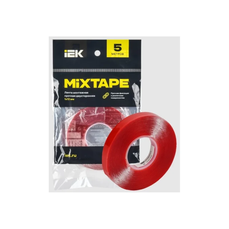 Лента монтажная IEK MIXTAPE PRO прочная, двусторонняя, 1x12 мм, 5 м MT7-LM30-01-12-05