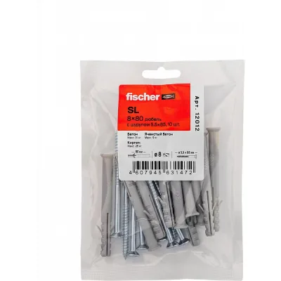 Дюбель fischer SL 8x80 с шурупом 5,5x85 (10шт.) 12012