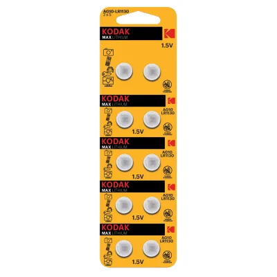 Батарейка Kodak Мax таблетка AG10 1,5 В (10 шт.) (Б0044715)
