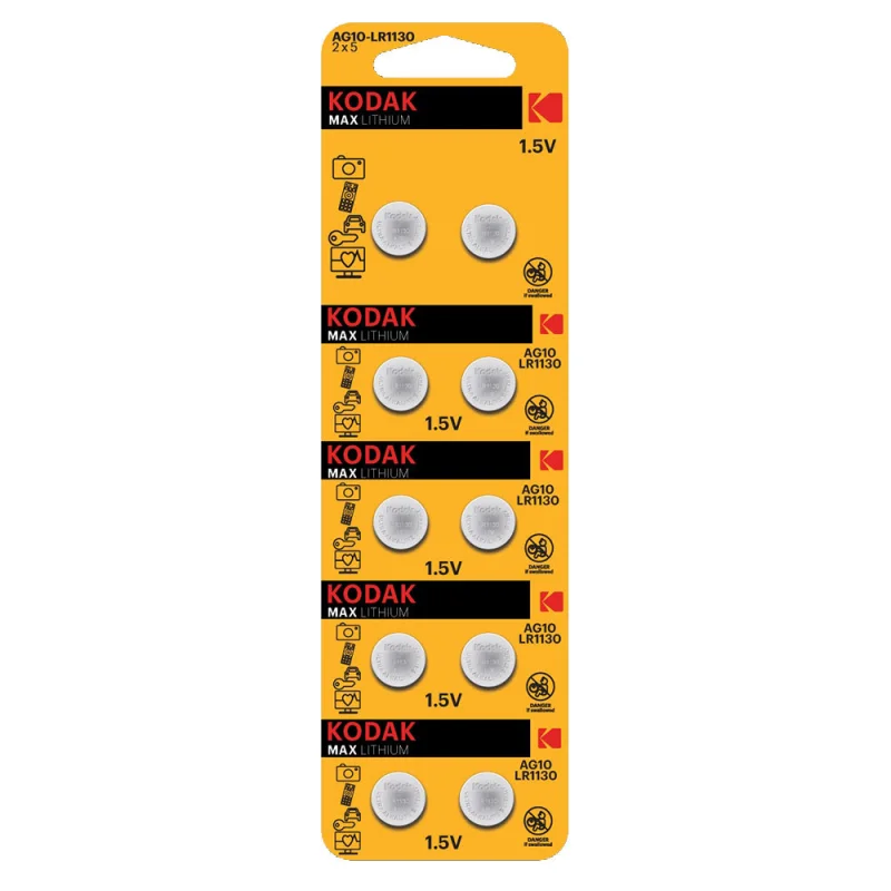 Батарейка Kodak Мax таблетка AG10 1,5 В (10 шт.) (Б0044715)