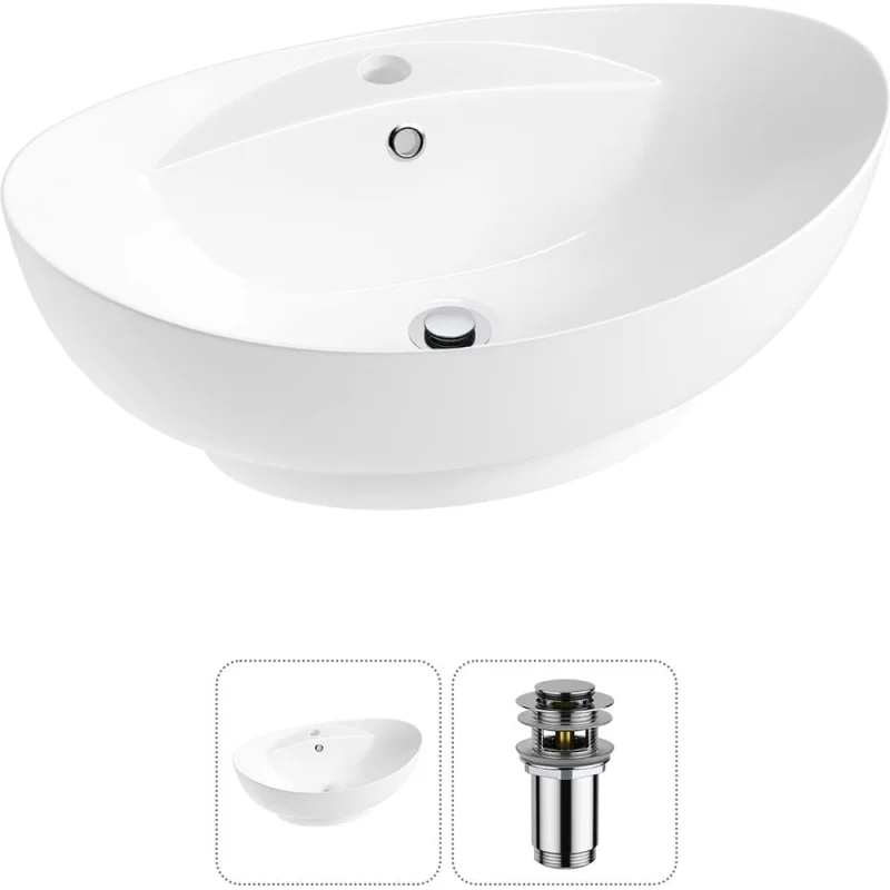 Комплект Wellsee 2 в 1 Lavinia Boho Bathroom Sink накладная раковина 59x39 см 20215143R