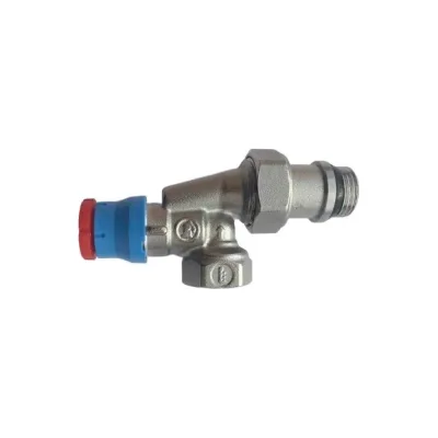 Клапан угловой осевой термостатический Giacomini R415TG, 1/2”, отвод без герметичной прокладки, хромированный GIA R415X033
