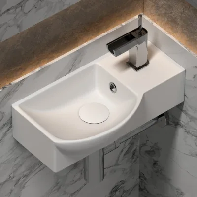 Подвесной умывальник Ceramicanova Element прямоугольный, с крепежом 400x220x120 мм CN6039L