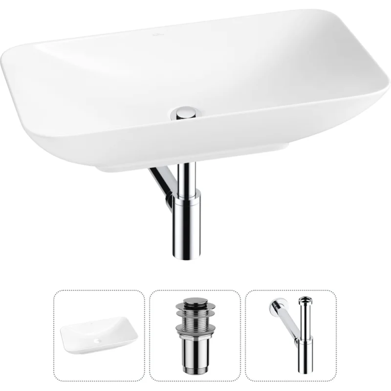 Набор Wellsee 3 в 1 Demure накладная раковина 60x36 см 20214587R