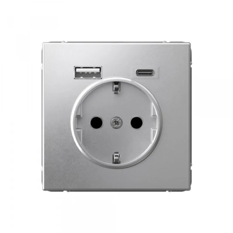 Розетка USB Systeme Electric ArtGallery встраиваемая алюминий USB-A/ Type-C (SE GAL000332)