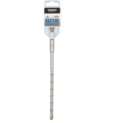 Бур SDS-plus 8х210 мм, 2-х гранный наконечник с твердосплавной напайкой YG8C GREPP 103-08210