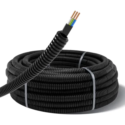 Кабель TDM ELECTRIC ВВГ-Пнг(А)-LS 3х1,5ок(N,PE)-0,66 ГОСТ в гофрированной трубе ПНД d16 черная (50 м) SQ0140-1001