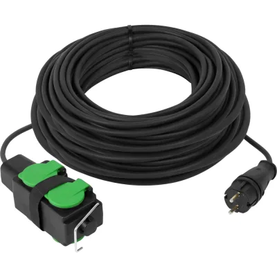 Удлинитель силовой ЭРА GREEN LINE UDL-KG-3x2,5m-5m-IP44 с крышками с заземлением 4 розетки 5м КГ 3x2.5мм2 IP44 Б0072579