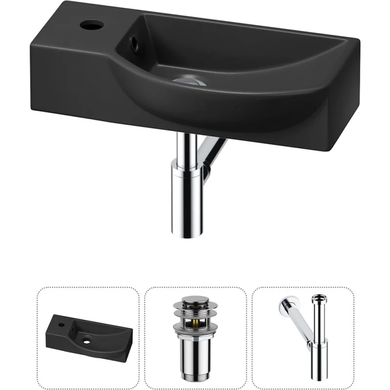Комплект Wellsee 3 в 1 Lavinia Boho Bathroom Sink накладная/подвесная раковина 45x24 см 20216096R