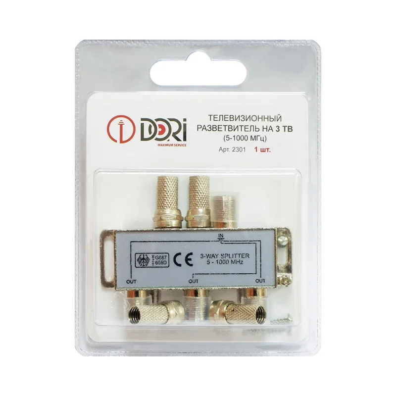 Разветвитель DORI на 3 TV 5-1000 MHz на F 2301