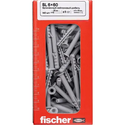 Удлиненный нейлоновый дюбель Fischer SL 6x60 (140шт.) 12000