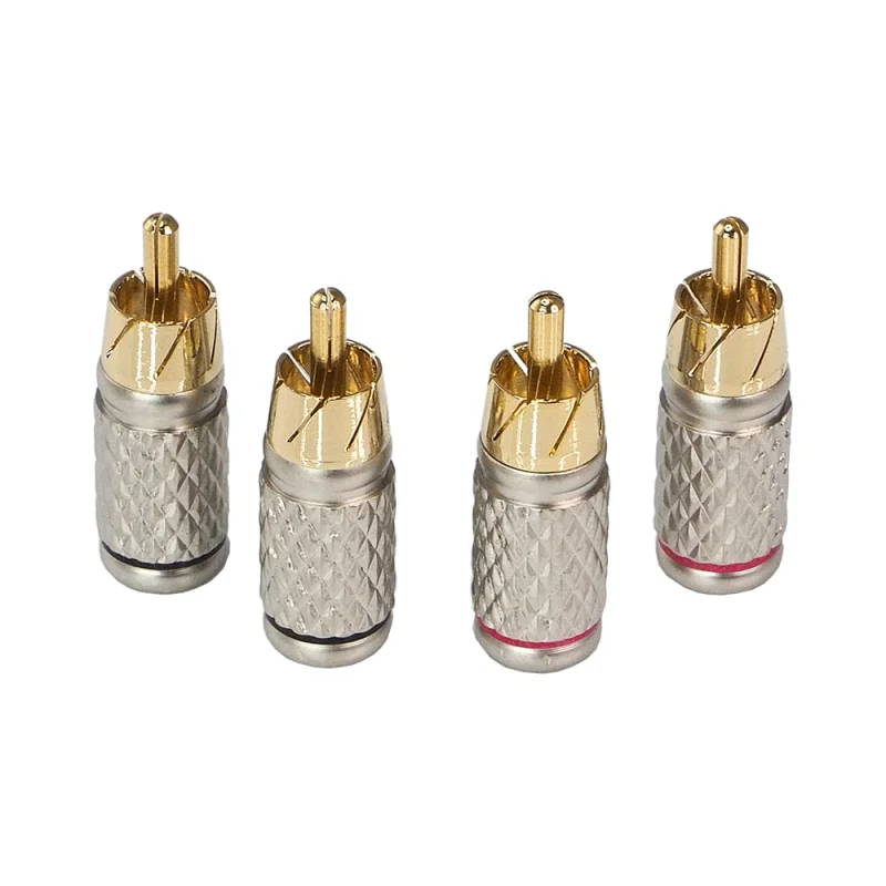 Коннектор для кабеля AURA RCA до 6 мм, 2 красных + 2 черных, блистер RCA-P602