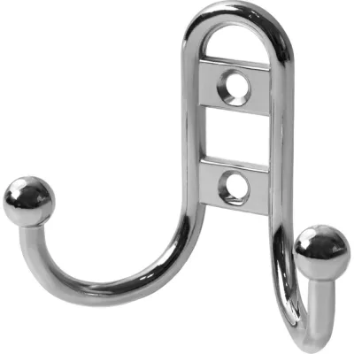 Крючок MF R15, 2-х рожковый, хром 10810v