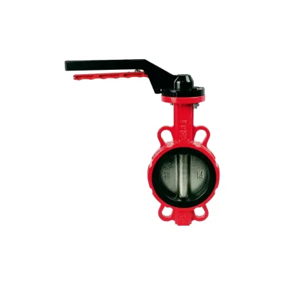 Поворотный затвор DYARM -ZP-100-16-G-G-E-HT (красный), DN100, PN16, межфланцевый/корпус GGG40/диск GGG40/уплотнение EPDM HT, с ручкой 4687203188276