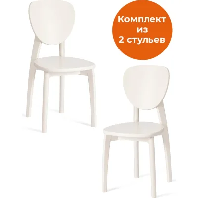 Стул Tetchair 2 шт DIAMANTE жесткое сидение бук, 42x42x85 см, ivory white 20648