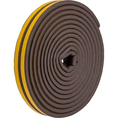 Самоклеящийся коричневый Р-профиль-уплотнитель для дверей и окон 9х5,5 мм для зазоров 2,5-4 мм 6 м PROCONNECT 70-0631