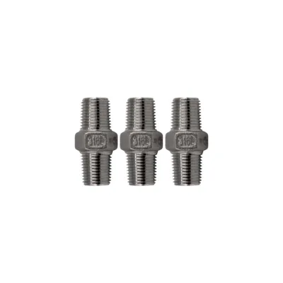 Ниппель NEWKEY резьбовой нержавеющий, AISI316 DN 6 (1/8), (CF8M), PN16, набор 3 шт NAB3-NK-NM6/6