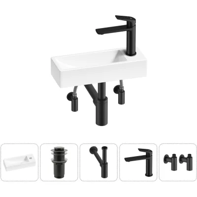 Комплект Wellsee 5 в 1 Lavinia Boho Bathroom Sink накладная/подвесная раковина 38x14 см 20215950R