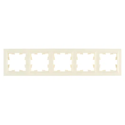 Рамка IEK Brite пятиместная бежевая (BR-M52-K10)