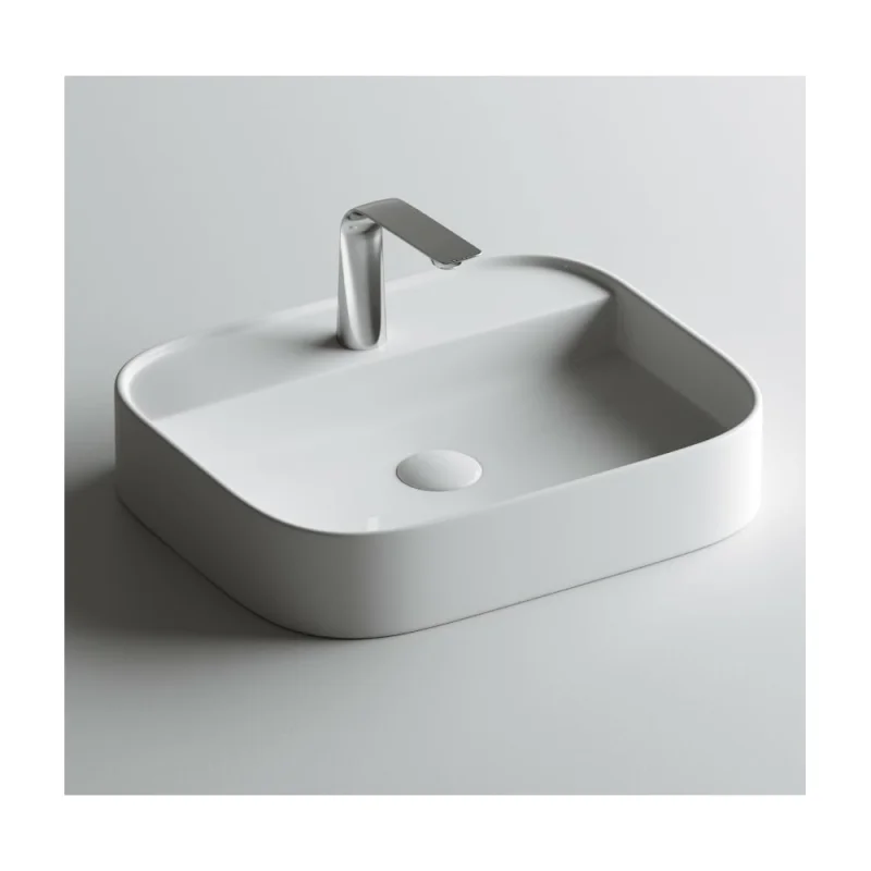 Умывальник чаша Ceramicanova Element накладная, прямоугольная, 550x450x110 мм CN6034