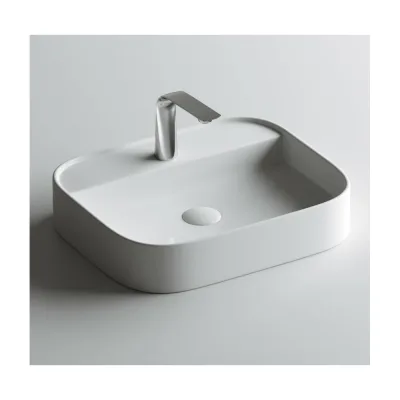 Умывальник чаша Ceramicanova Element накладная, прямоугольная, 550x450x110 мм CN6034