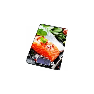 Весы кухонные Sakura SA-6075F 8кг электронные, рыба РТ-00069860