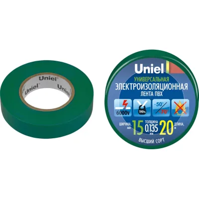 Изоляционная лента Uniel 20/15/01 GRN UIT-135P 4486