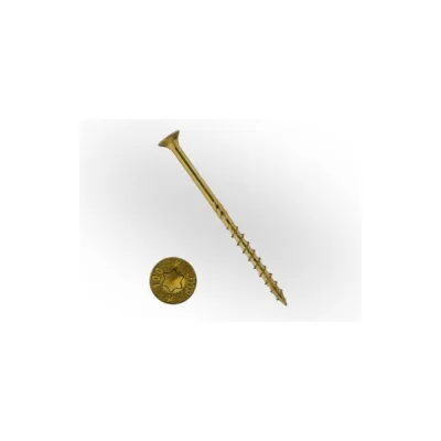 Саморез конструкционный ЖЕСТЬ потайн., Torx, желтый цинк, 6x70 мм, 10 шт., европодвес УТ-00002454