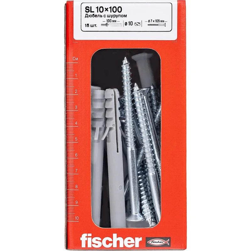 Дюбель Fischer SL 10x100 с шурупом 7x105 (15шт.) 12009