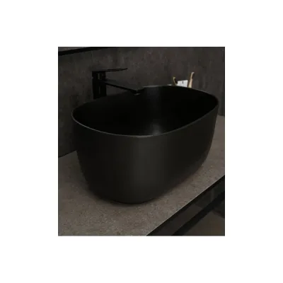 Раковина Gid N9302bg накладная черная графит 45x32x22 53377