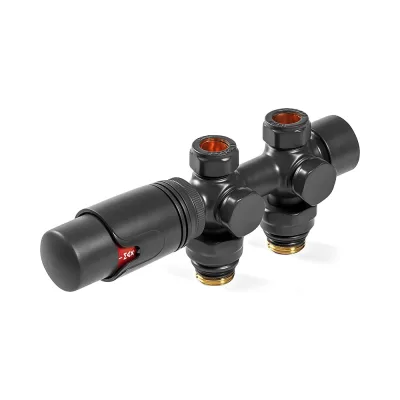 Узел нижнего подключения универсальный с термоголовкой ARBIOLA SMART DUO 1/2", M30x1.5, антрацит 304483