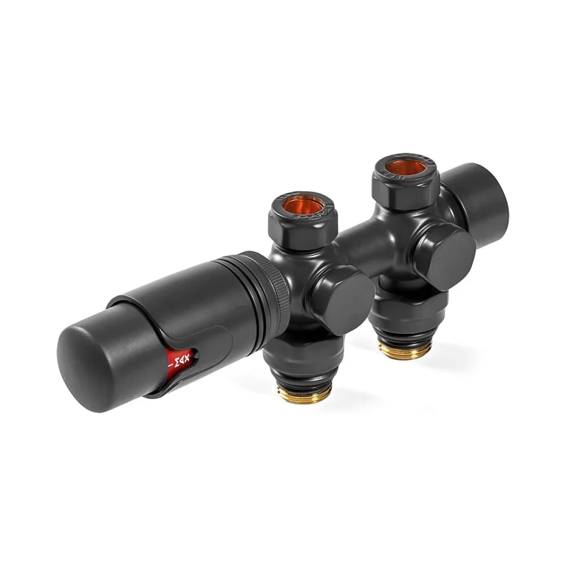 Узел нижнего подключения универсальный с термоголовкой ARBIOLA SMART DUO 1/2", M30x1.5, антрацит 304483