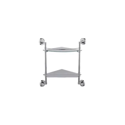Угловая полка LEDEME 2-ярусная, стекло L3507-2 896436