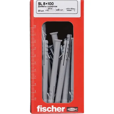 Дюбель Fischer SL 8x100 с шурупом 5,5x105 (20шт.) 12008