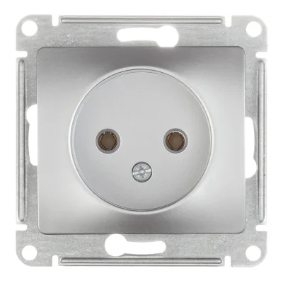 Розетка Systeme Electric Glossa встраиваемая алюминий без заземления (GSL000341)