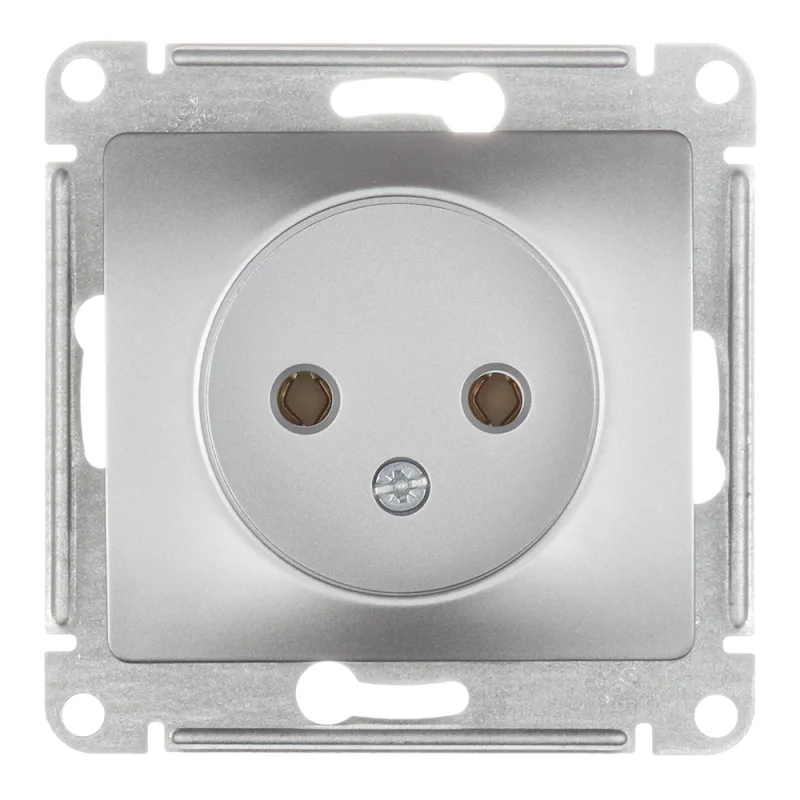 Розетка Systeme Electric Glossa встраиваемая алюминий без заземления (GSL000341)