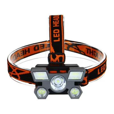 Налобный фонарь Ермак 6 + 3 LED, 4 режима, 87x50x58мм, 1200мАч, USB кабель, пластик 221-077