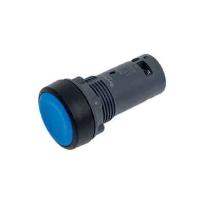 Кнопка Systeme Electric SB7 моноблочная, 22мм, синяя, с возвратом, пластик, 1НО+1НЗ, IP65 SB7NA65